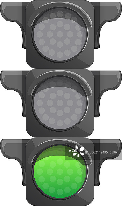 十字路口红绿灯绿灯卡通图标图片素材