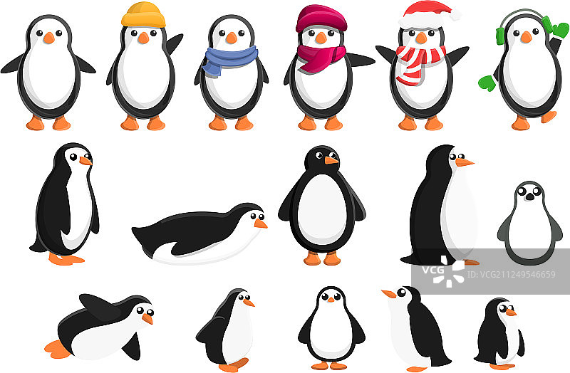 卡通风格企鹅图标图片素材