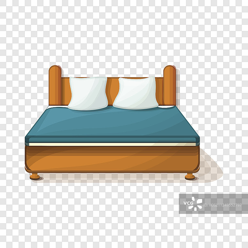 卡通风格的加大床图标图片素材