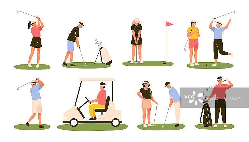 高尔夫球运动员合集图片素材