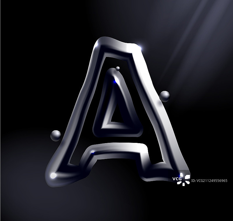 镀铬或液态金属字体效果图片素材