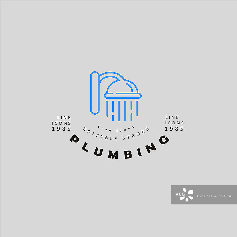 可编辑轮廓的水管和标志图片素材
