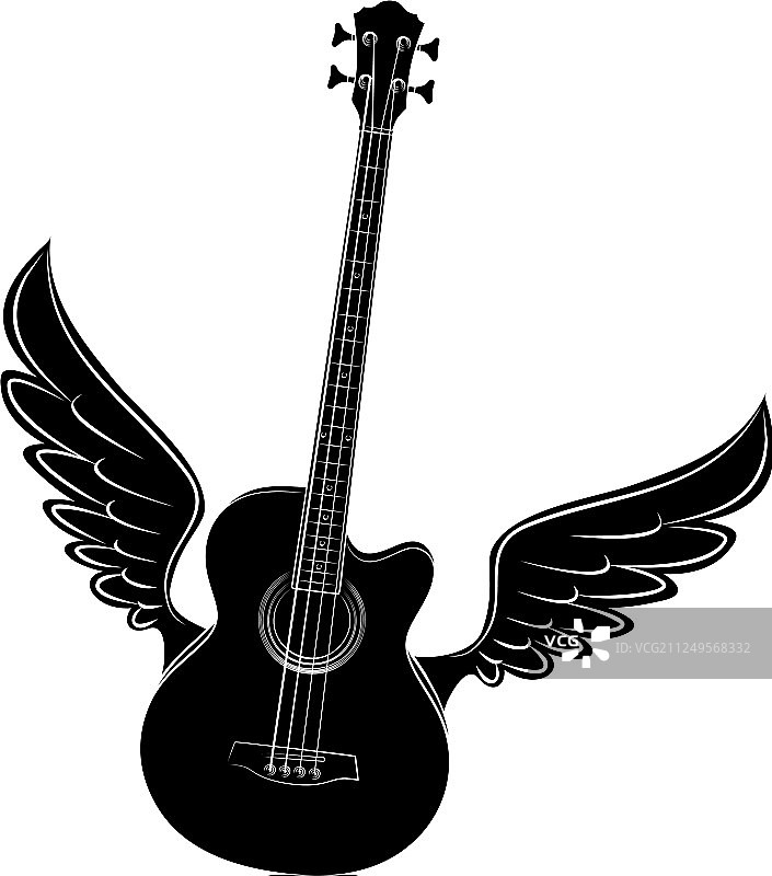 带翅膀的吉他图片素材