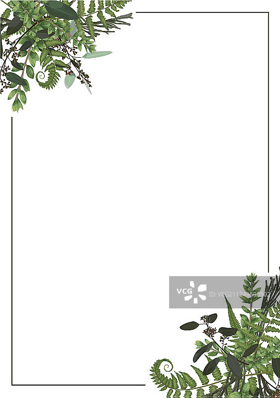 带装饰的金色长方形框架图片素材