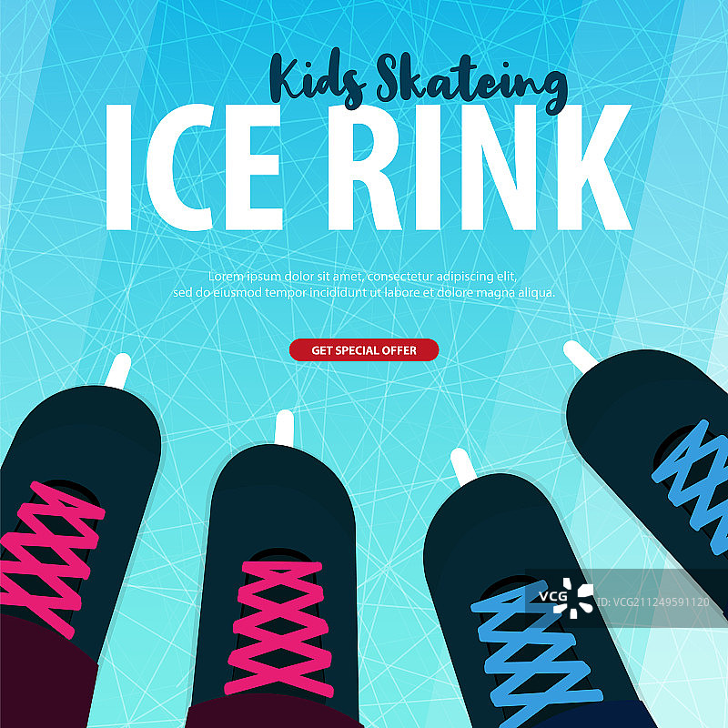 带有花样滑冰纹理的冰鞋banner图片素材
