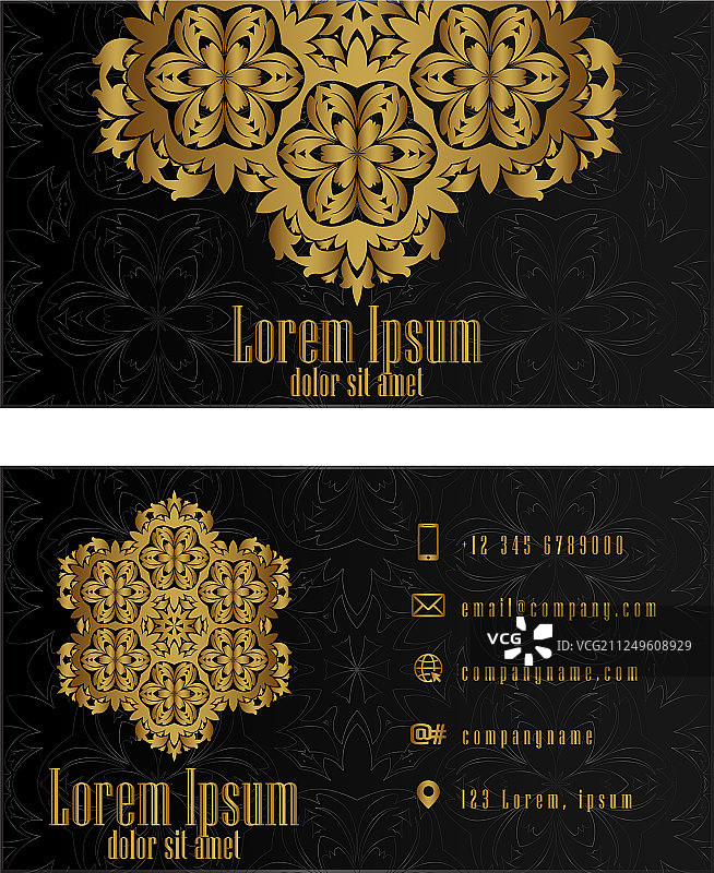 金色创意名片设计图片素材