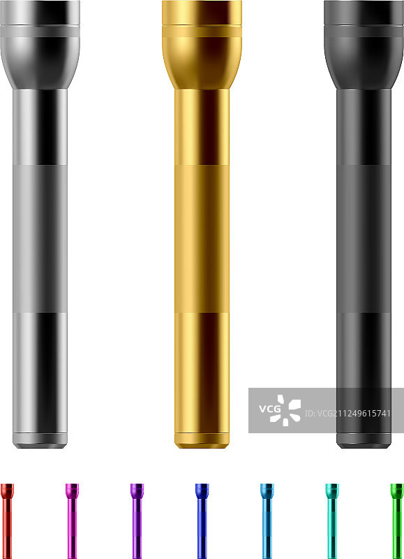 白色背景下的手电筒图片素材