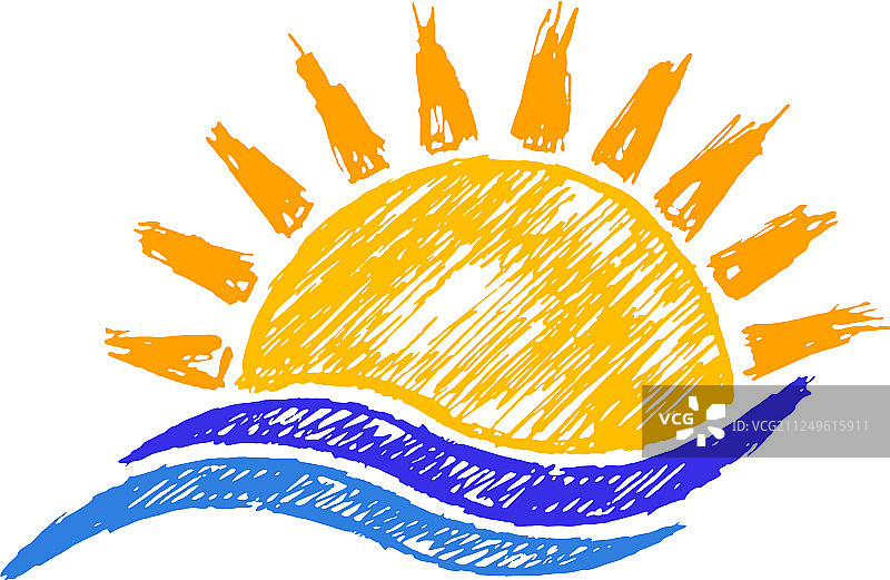 太阳与海洋logo图片素材