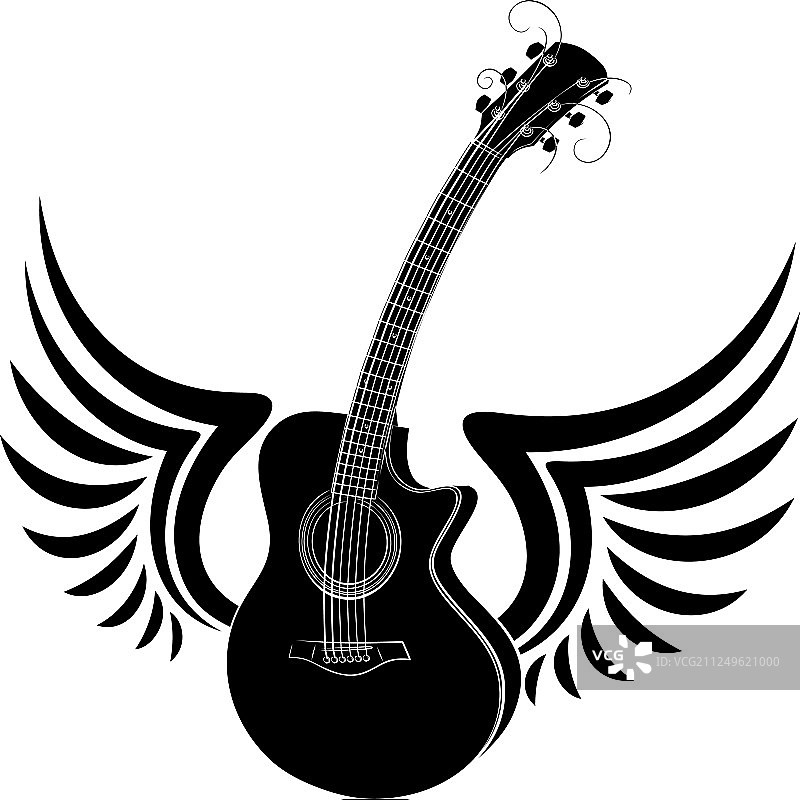 带翅膀的吉他图片素材