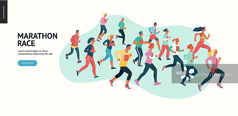 马拉松赛跑人群图片素材