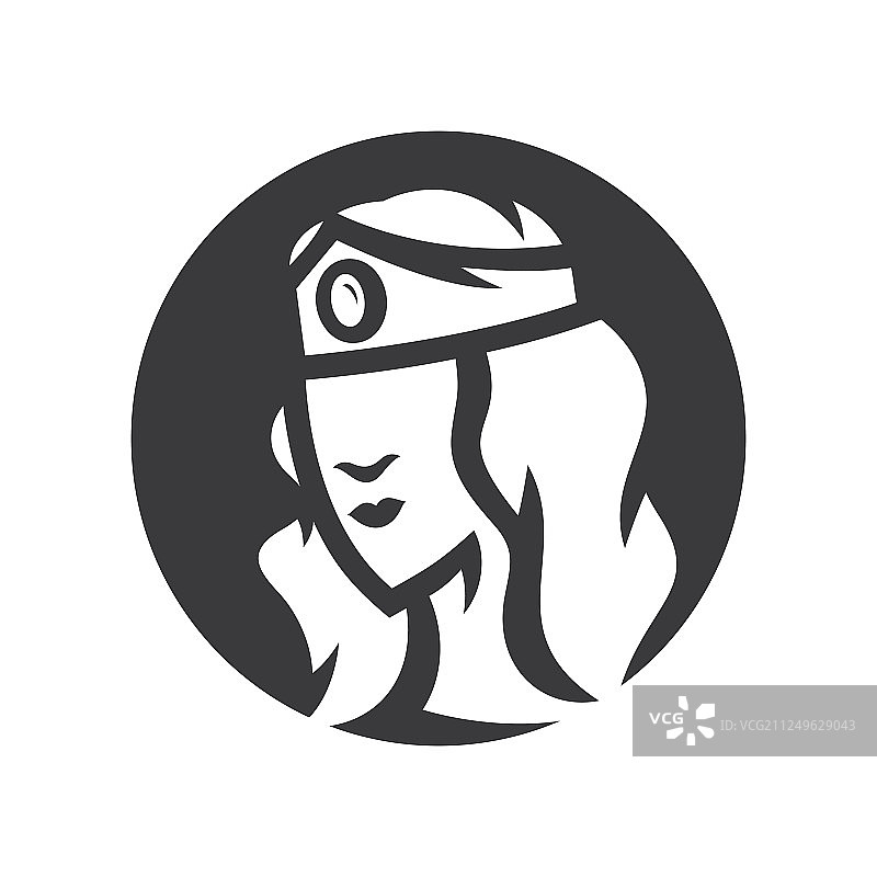 带皇冠的公主剪影标志图片素材