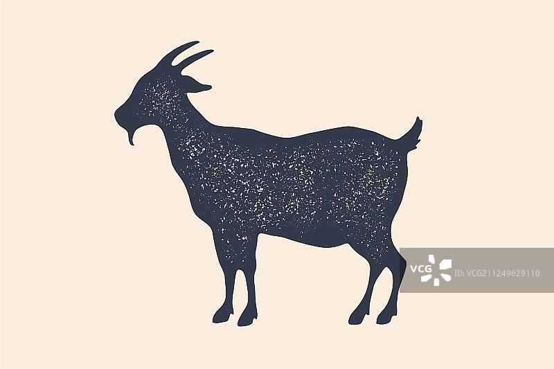 山羊复古logo海报图片素材