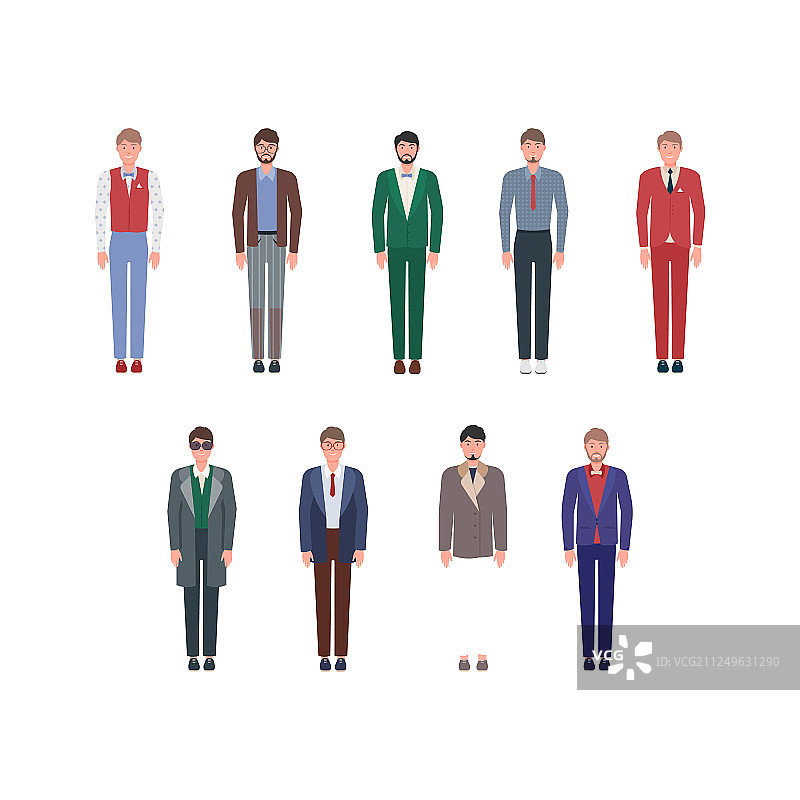 穿着经典优雅的英俊年轻男人合集图片素材