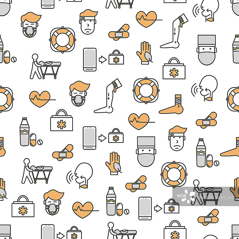 急救海报banner线条艺术图片素材