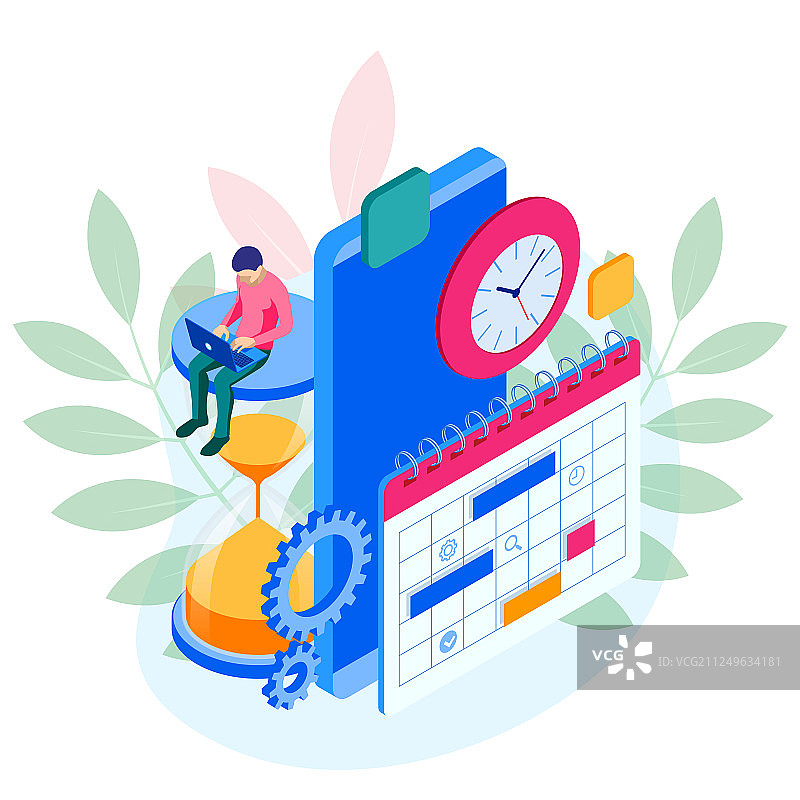 2.5D在线每周日程表和日历图片素材