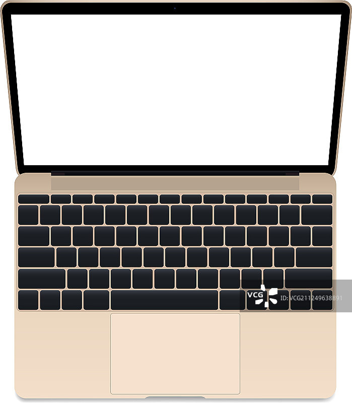 金色笔记本电脑样机图片素材