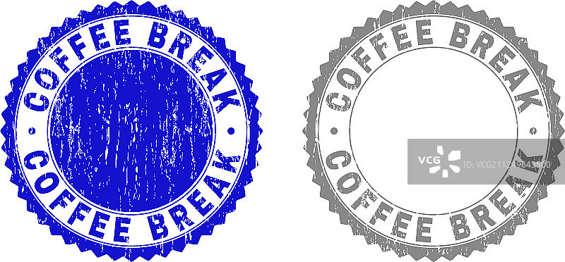 Grunge风格咖啡休息时间纹理印章图片素材
