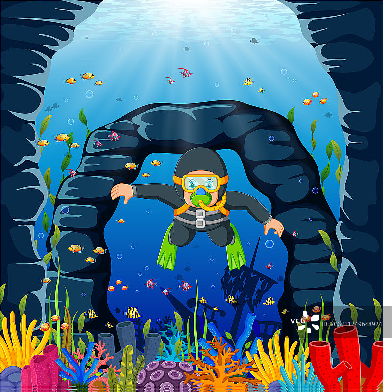 潜水员正在使用灰色泳布图片素材