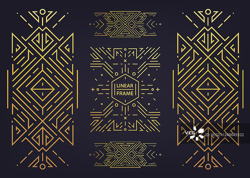 装饰艺术金色边框图片素材