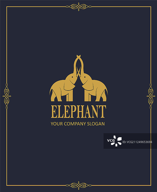 抽象的大象图标图片素材