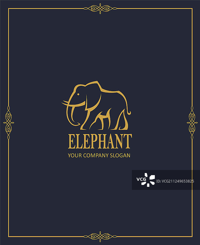 抽象的大象图标图片素材