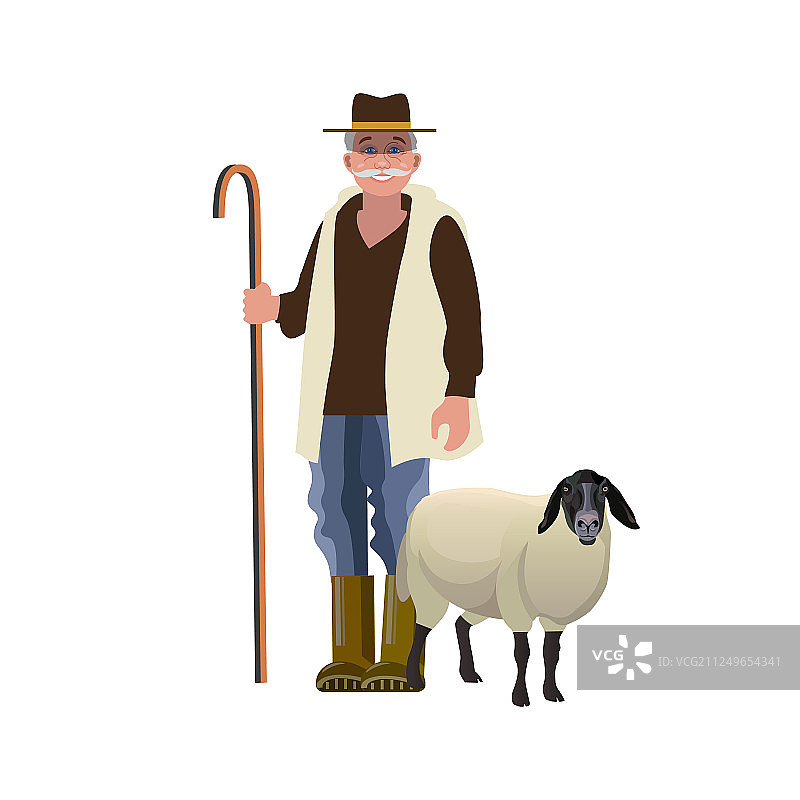 牧羊人与羊图片素材