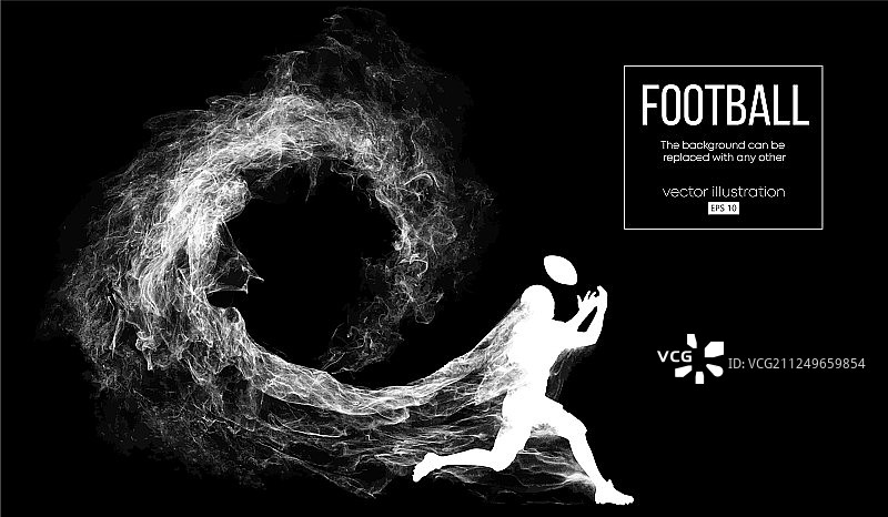 抽象橄榄球运动员剪影图片素材