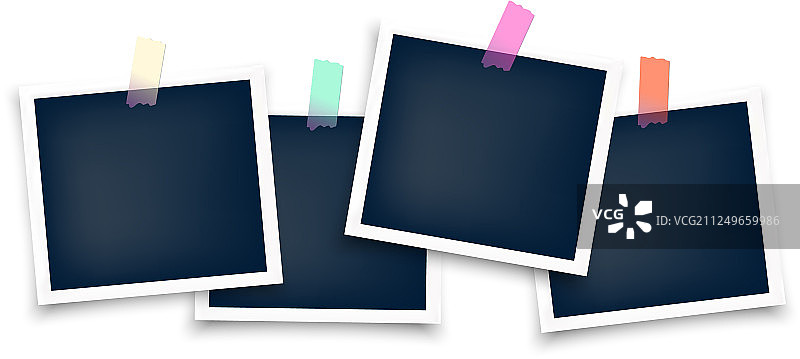 带贴纸的空白相框组图片素材