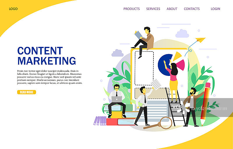 内容营销着陆页网站图片素材