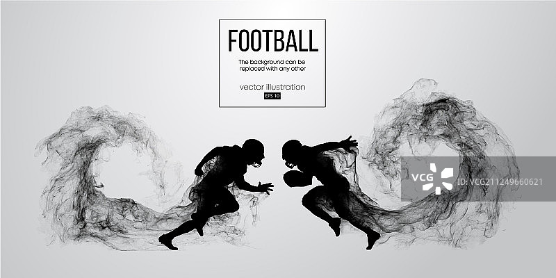 抽象橄榄球运动员剪影图片素材