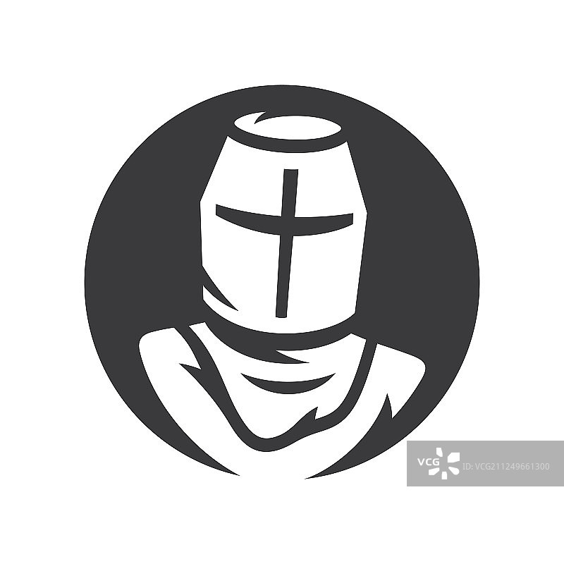 骑士十字军头盔简约标志图片素材