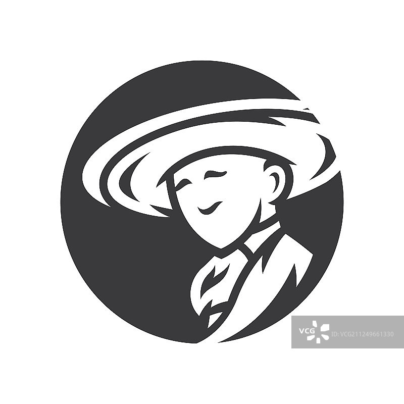 墨西哥男人宽边帽剪影图片素材