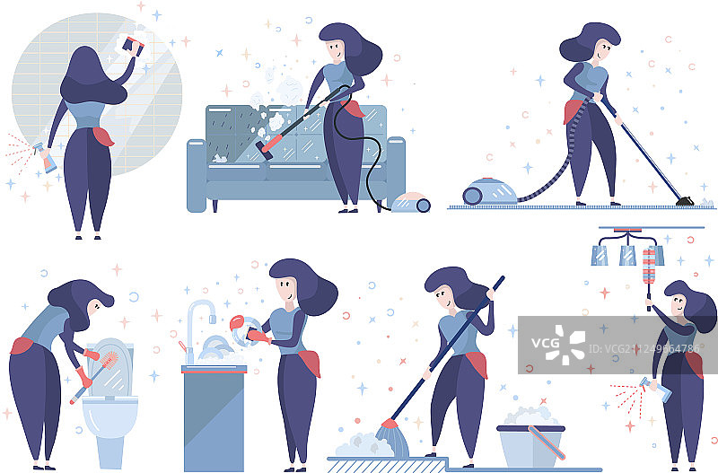 清洁服务女性图案图片素材