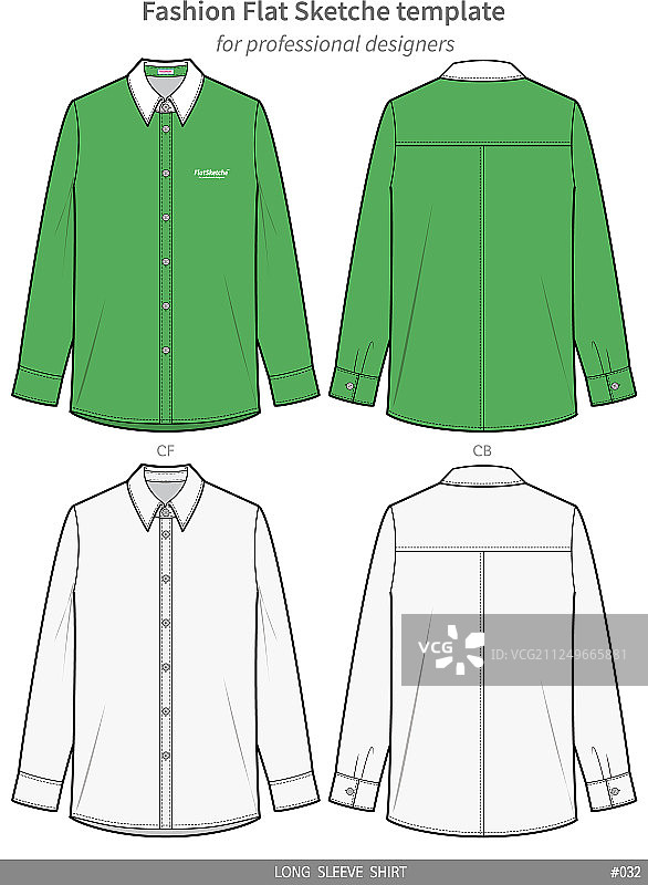 长袖衬衫时尚扁平化技术图图片素材