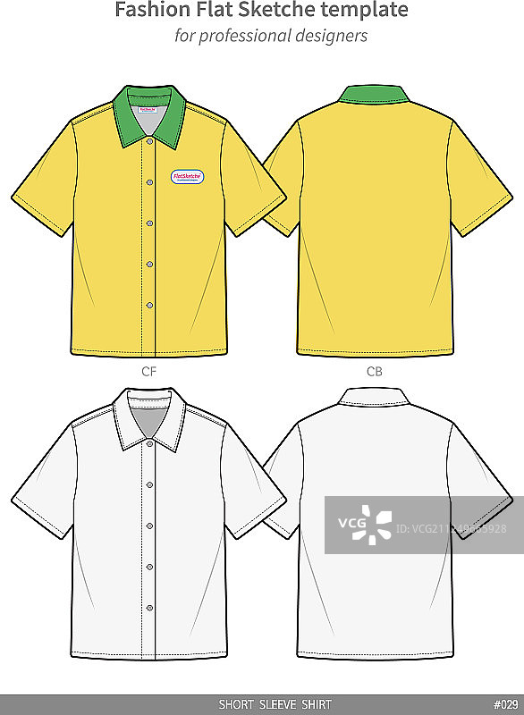 时尚短袖衬衫款式设计图片素材