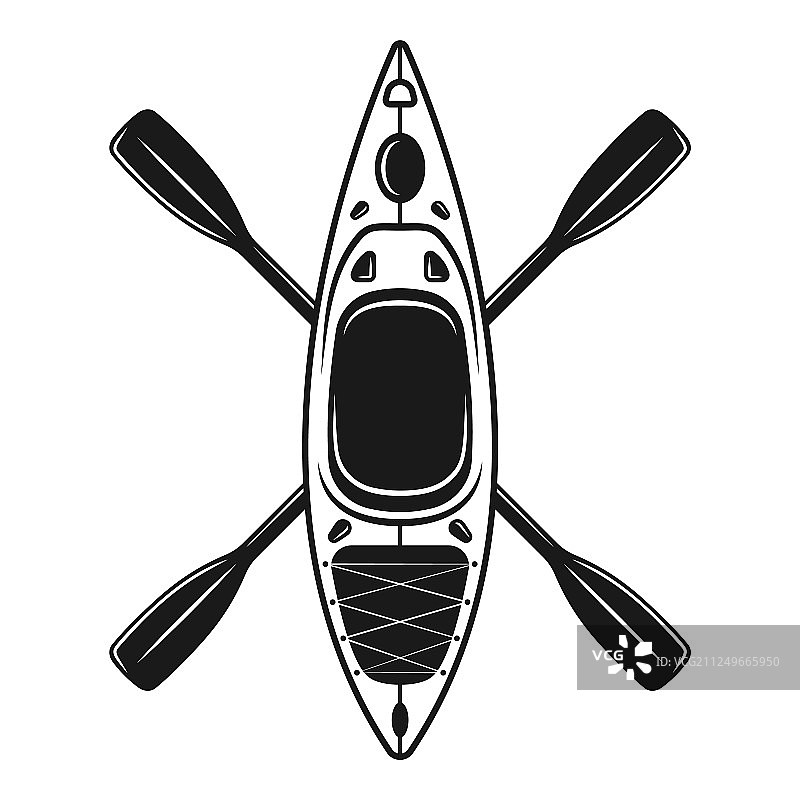 皮划艇和两支交叉的桨图片素材
