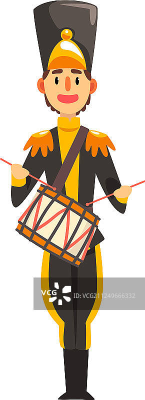 穿黑色制服的士兵正在敲鼓图片素材