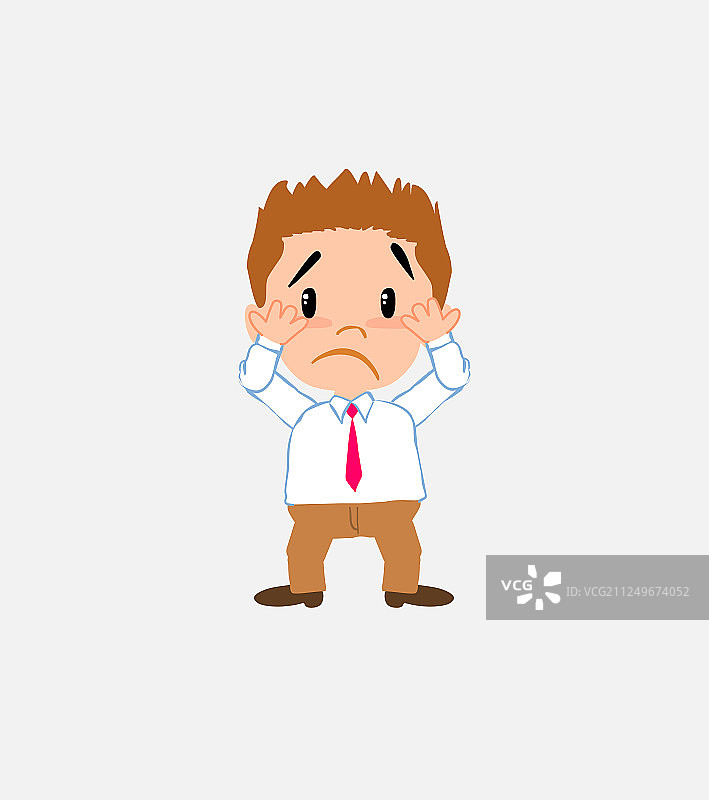 穿着休闲商务装，感到惊讶的商人图片素材