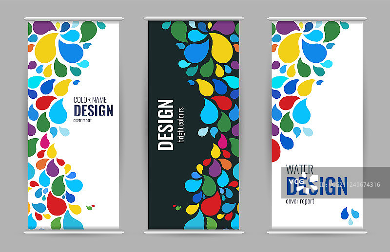 明亮油漆滴落通用设计易拉宝图片素材