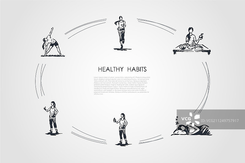 健康习惯：跑步与健康饮食图片素材