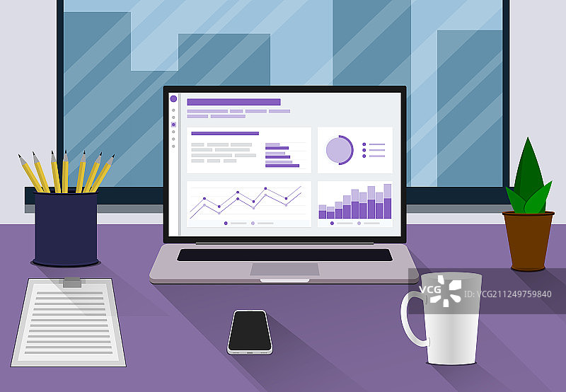 扁平风格工作场所现代设计图片素材