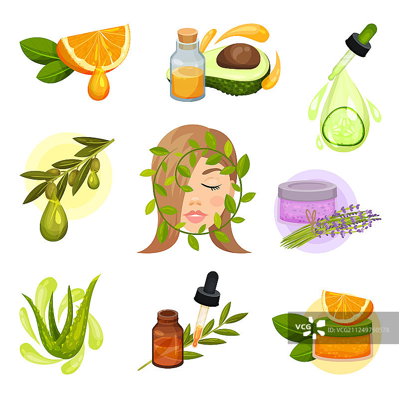 扁平风格自然相关图标套装图片素材