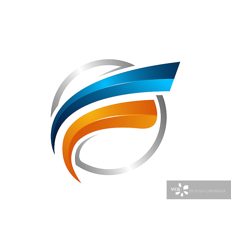 圆形嗖嗖轨道和卫星宇宙Logo图片素材