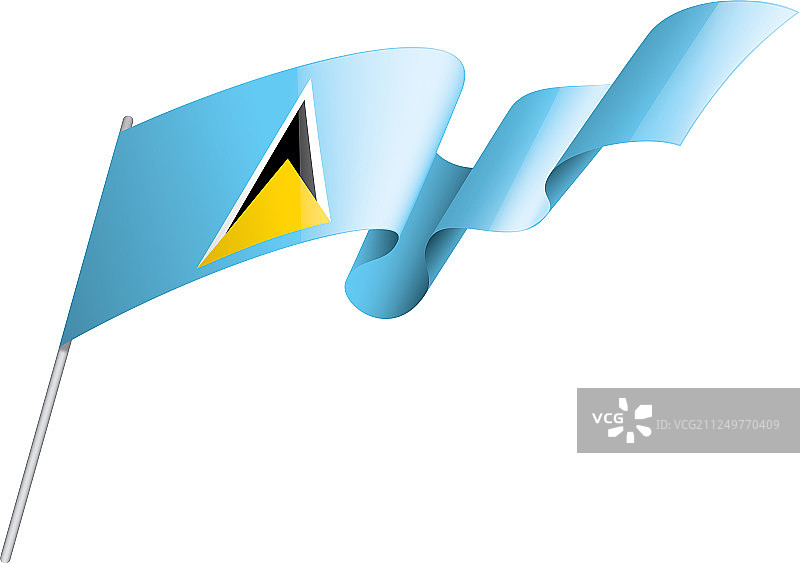 圣卢西亚国旗白色背景图片素材