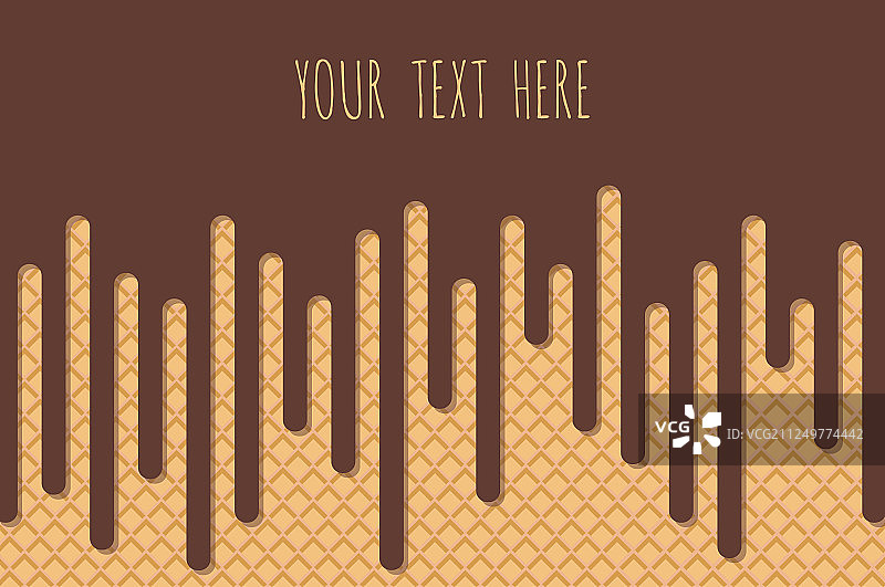 华夫饼纹理上的巧克力冰淇淋图片素材