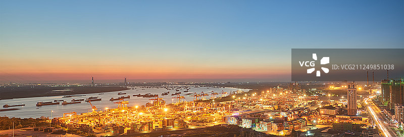 武汉阳逻港全景图片素材