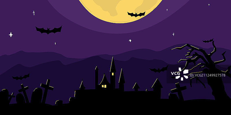 万圣节夜晚月亮背景图片素材