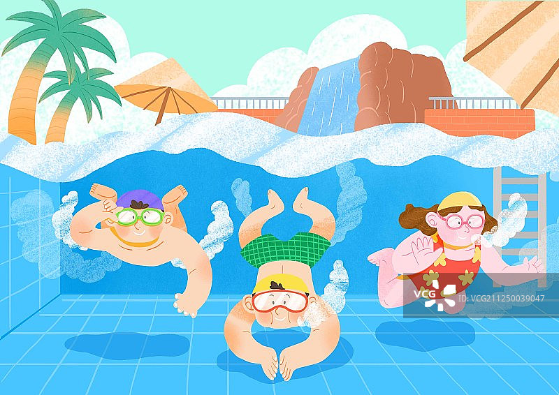 水上乐园夏季假期插画005图片素材