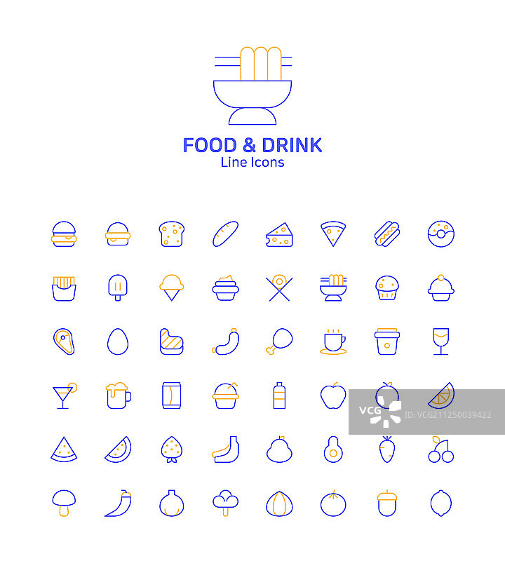 网站和App设计用现代细线条扁平设计图标合集061图片素材