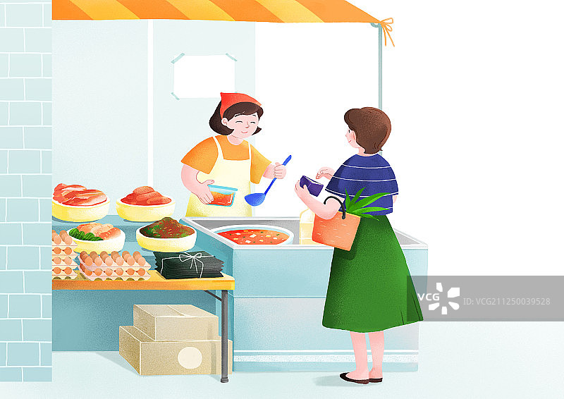 当地市场场景矢量图 007图片素材